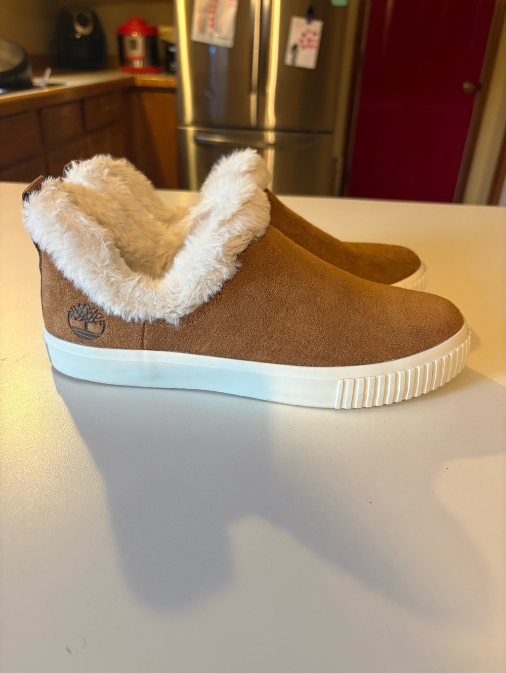 Timberland Women’s Tan Suede Slip-On